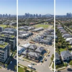 Australian housing trends in 2026 showing modern homes, apartments, and growing suburban developments